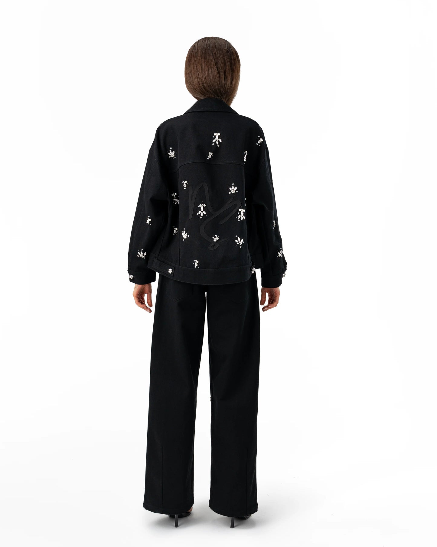 Black Bejeweled Denim Jacket