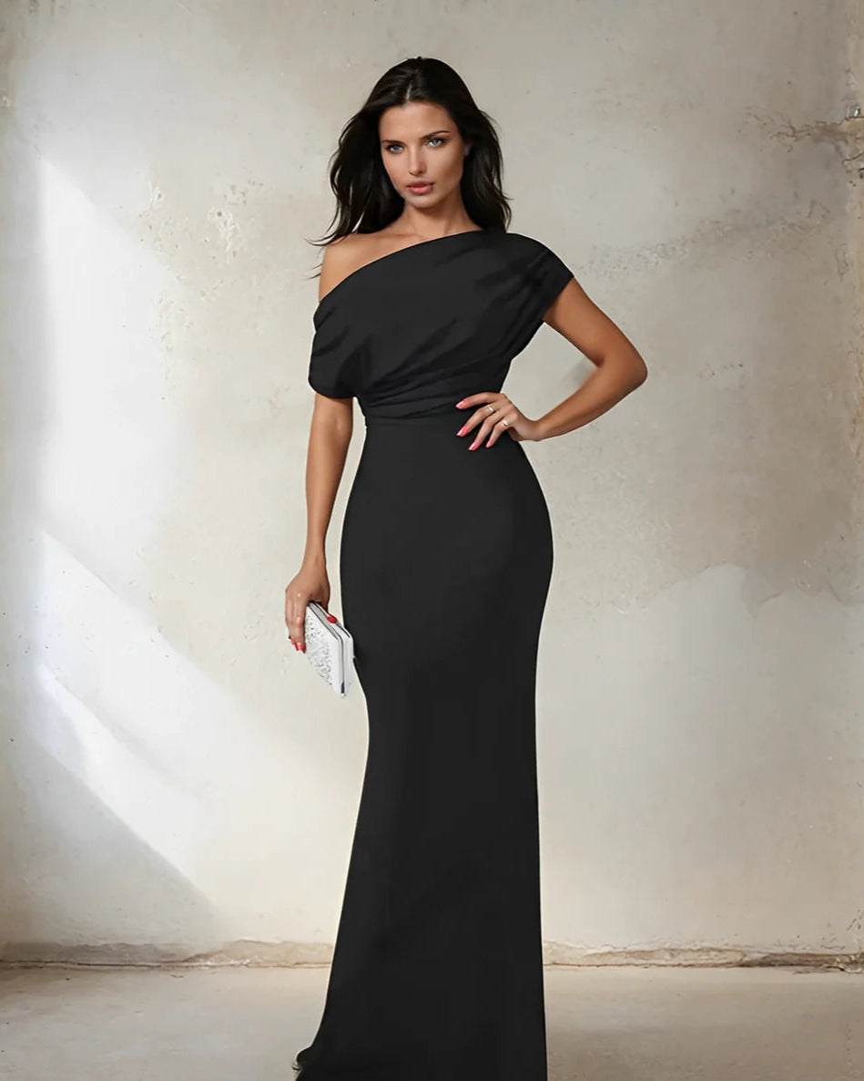 belvari off shoulder dress BHLDN Off-Shoulder Bell-Sleeve Stretch Jersey Maxi Dress