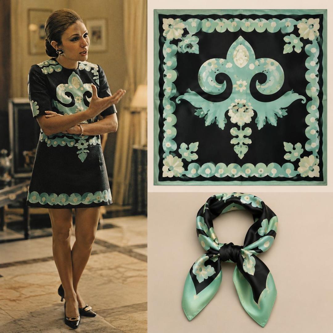 Belvari Noir Bloom Silk Scarf