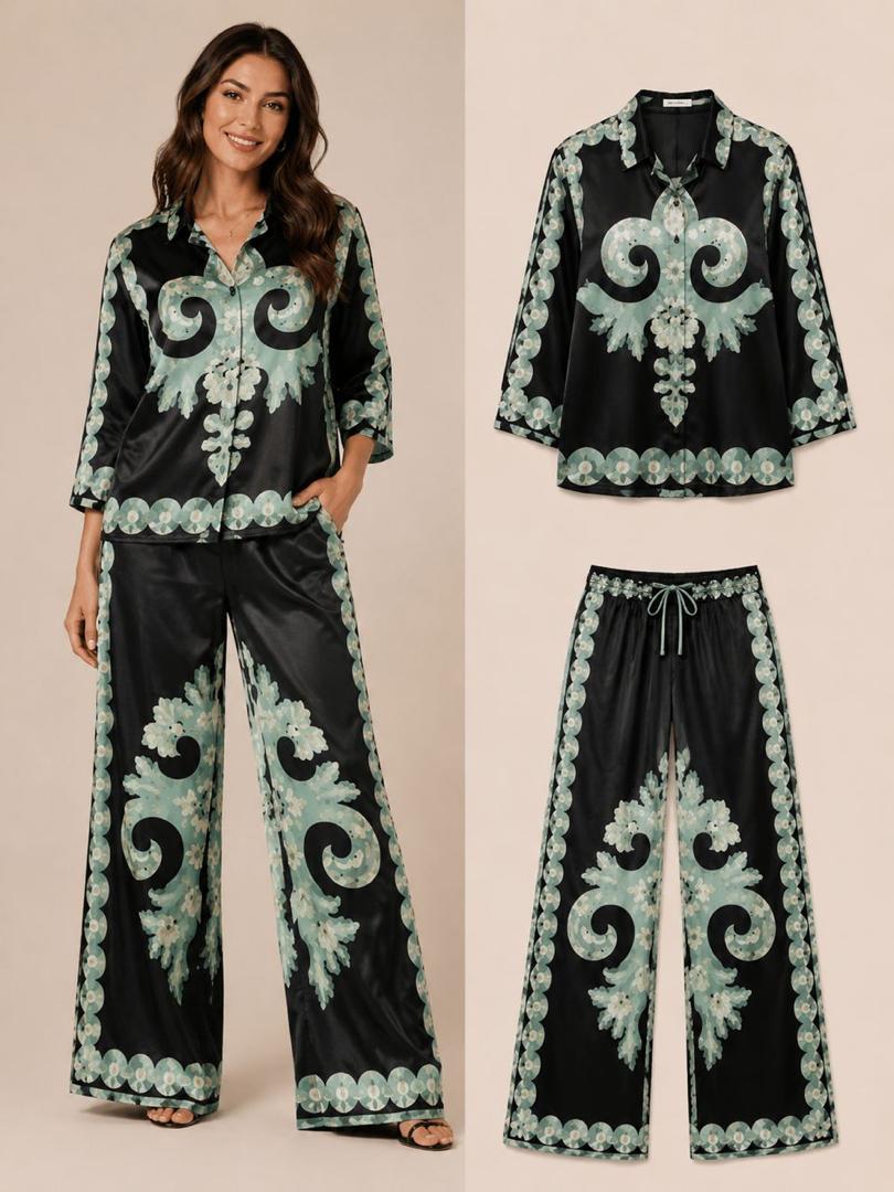 Belvari Noir Bloom Classic Co-Ord Set